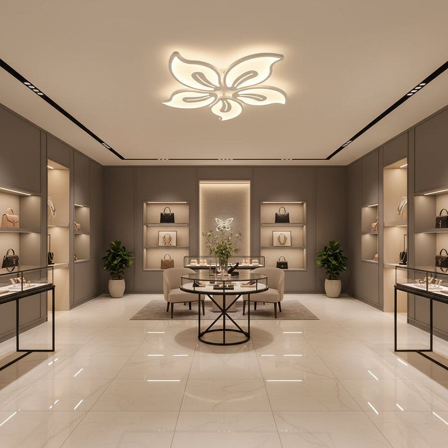 LED chandelier with remote control JASMINE 66W, 5 Petals, Cold/Warm/Neutral light, Dimmable, White LED chandelier with remote control Default Title Alessandro Design