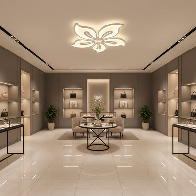 LED chandelier with remote control JASMINE 73W, 5 Petals, Cold/Warm/Neutral light, Dimmable, White