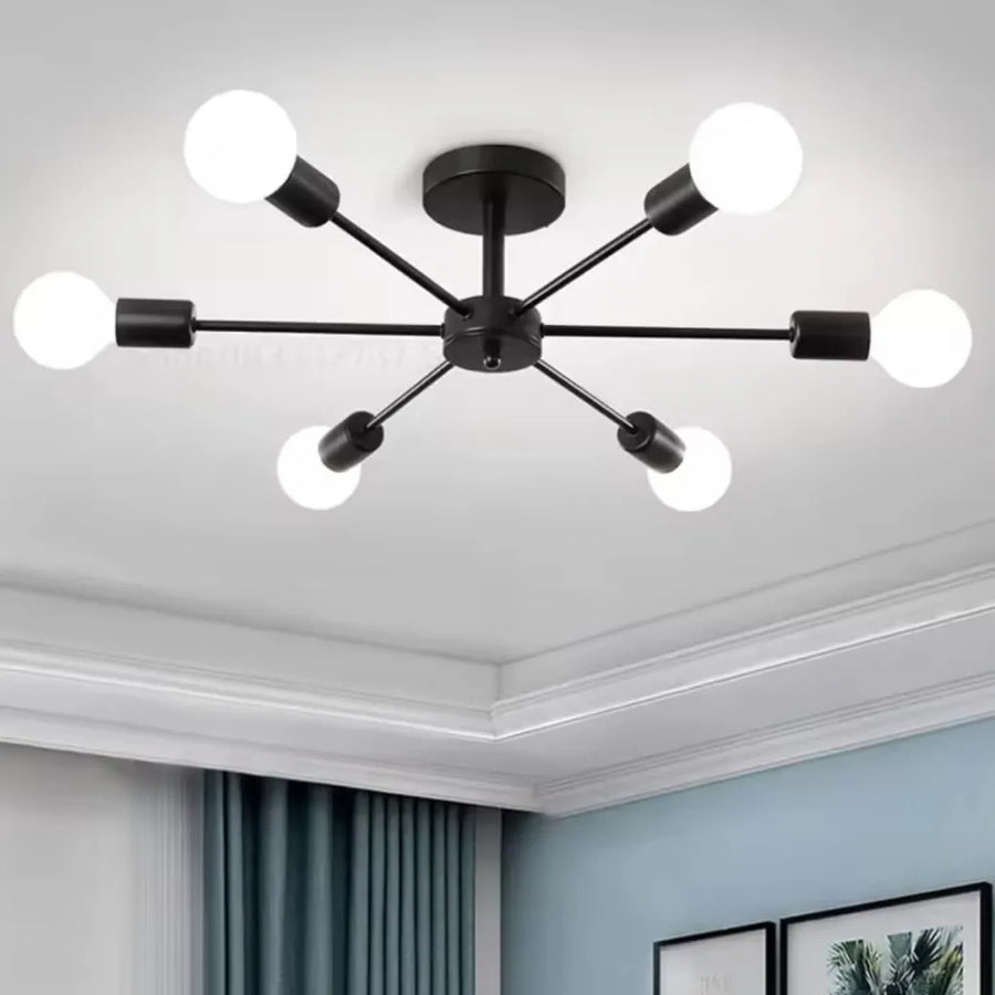 Mikkos 6XE27 chandelier, diameter 49cm, Black Modern Chandeliers Default Title Alessandro Design
