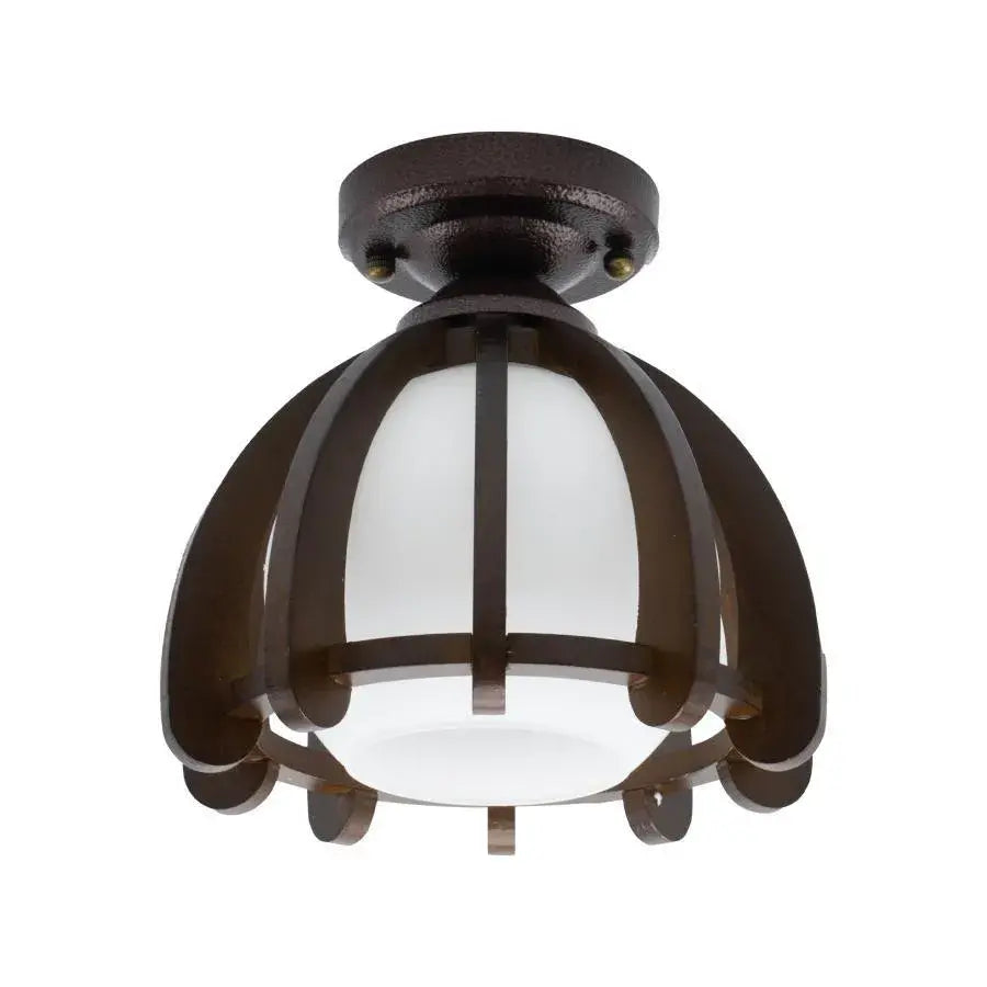 Mina Chandelier, 1xE27, Brown with White, Wood and Glass Classic Chandeliers Default Title Alessandro Design