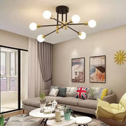 Modernist Hexa 6 Duo Chandelier, 6x E27, Black and Gold, Modern Design Modern Chandeliers Default Title Alessandro Design