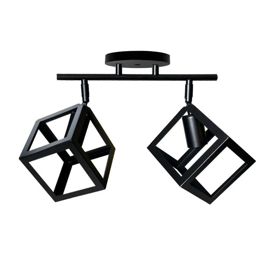 Cube Shape Chandelier, STRUKTUR Duo, 2xE27, Black, Metal Industrial Chandeliers Default Title Alessandro Design