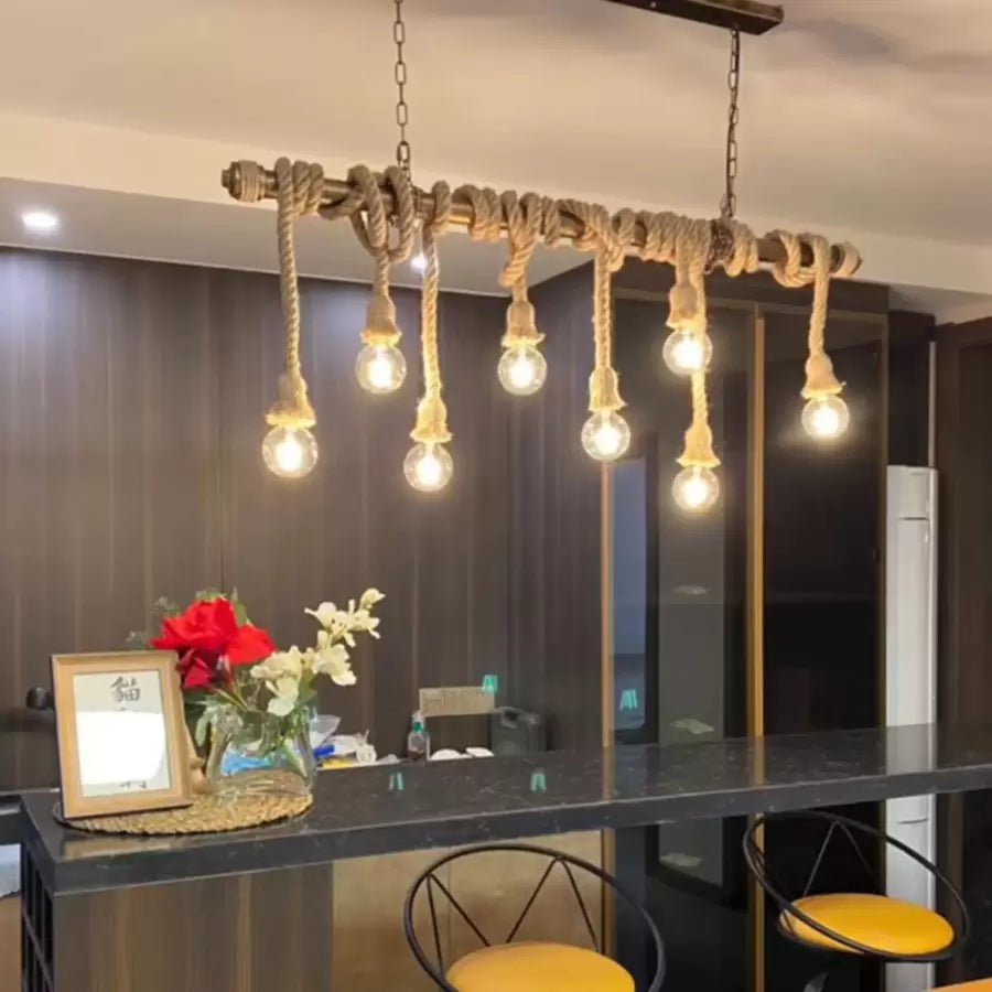 Vintage Chandelier with String PEDRO, 8 x E27, Brown Metal Vintage Chandeliers Default Title Alessandro Design
