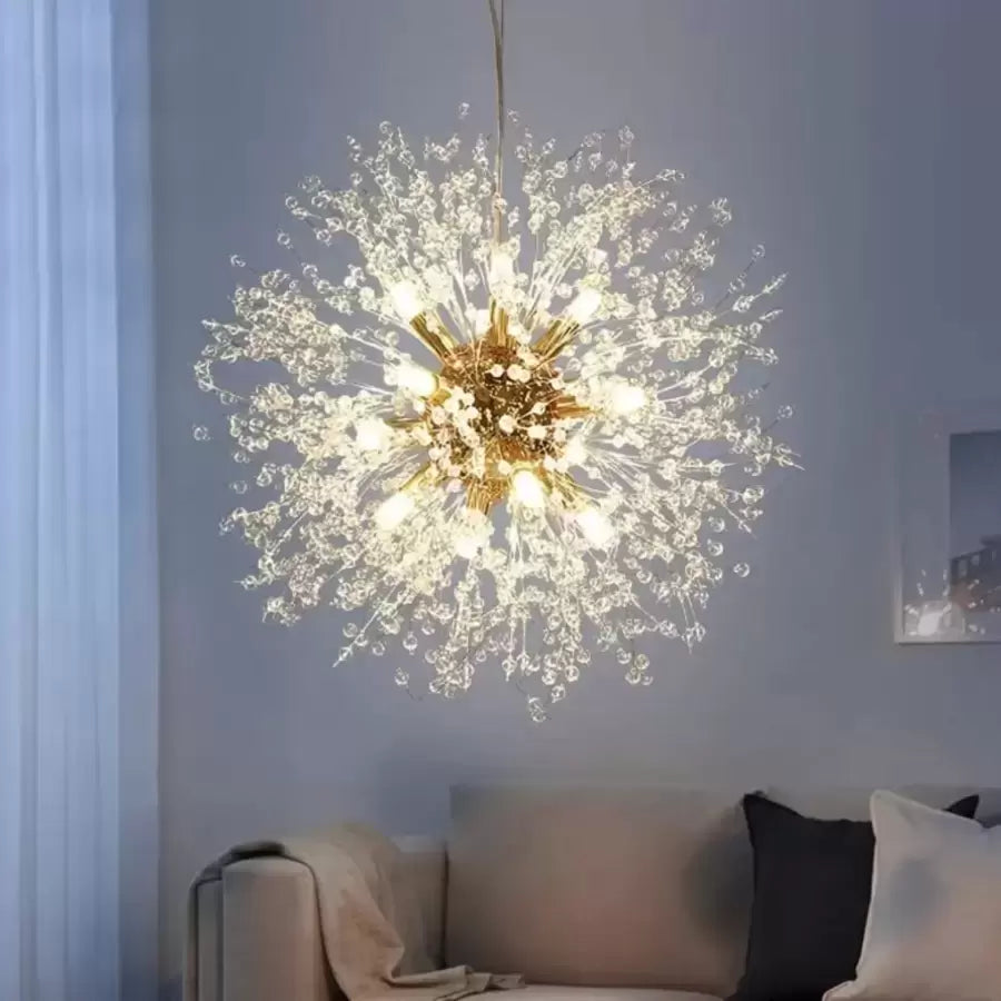 Schönbrunn Crystal Chandelier, 6x G9, Diameter 40cm, Glossy Gold, Adjustable Height Modern Chandeliers Default Title Alessandro Design
