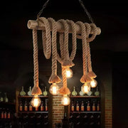 NIDIA Chandelier, 6xE27, Brown, Bamboo and Rope Vintage Chandeliers Default Title Alessandro Design
