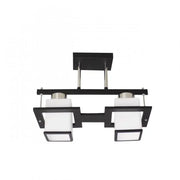 Aramis Classic Chandelier with Wood Square Shade 2X E27 Gray Black Classic Chandeliers Default Title Alessandro Design
