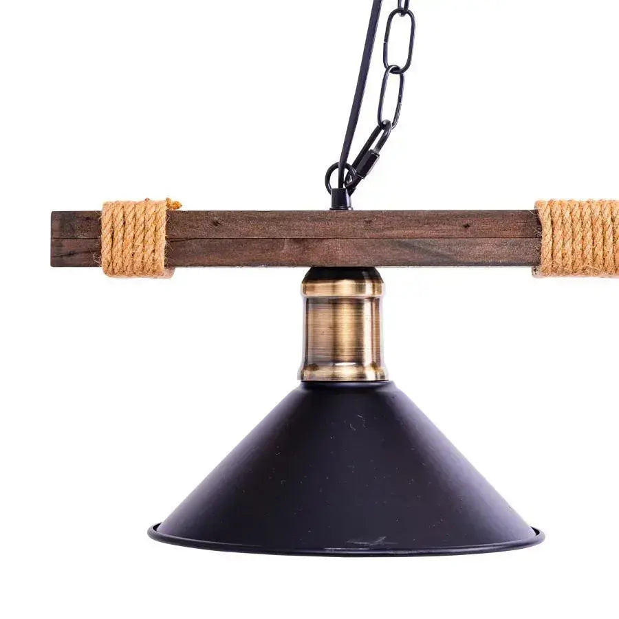 Traditional Chandelier, 2xE27, Brown, Metal and String Vintage Chandelier Default Title Alessandro Design