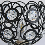 Vera Chandelier, 1x E27, Diameter 18cm, Black, Metal and Crystal Classic Chandeliers Default Title Alessandro Design