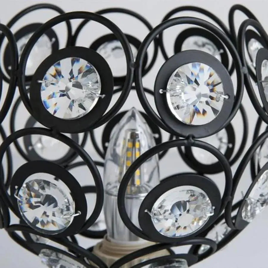 Vera Chandelier, 1x E27, Diameter 18cm, Black, Metal and Crystal Classic Chandeliers Default Title Alessandro Design