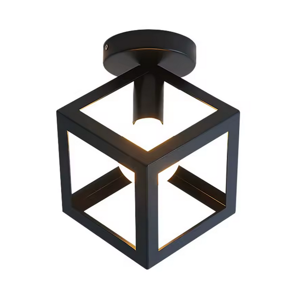 Cube Shape Chandelier - STRUKTUR Mono, 1x E27, Black, Metal Industrial Chandeliers Default Title Alessandro Design
