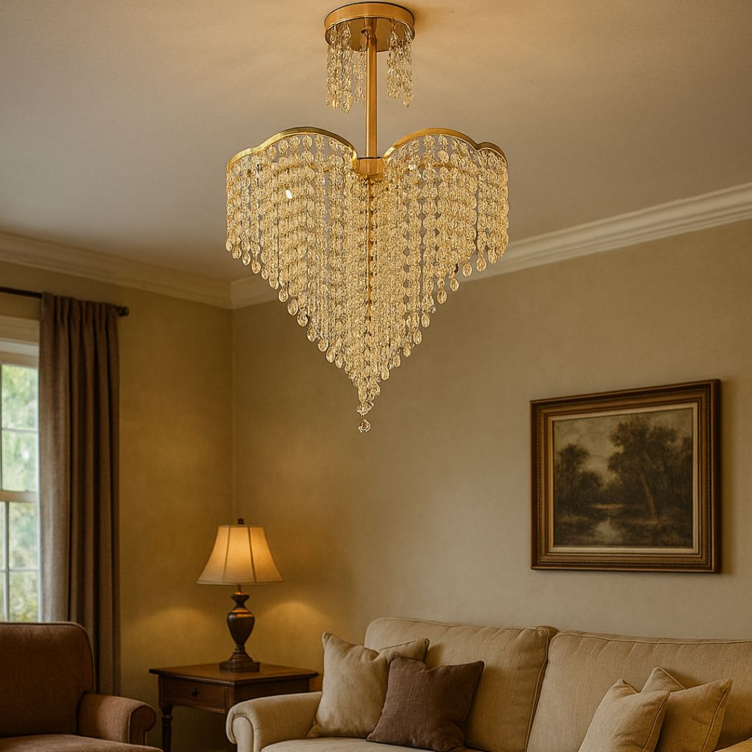 Ander Crystal Chandelier, 4xE14, Diameter 45cm, Gold Crystal Chandeliers Default Title Alessandro Design