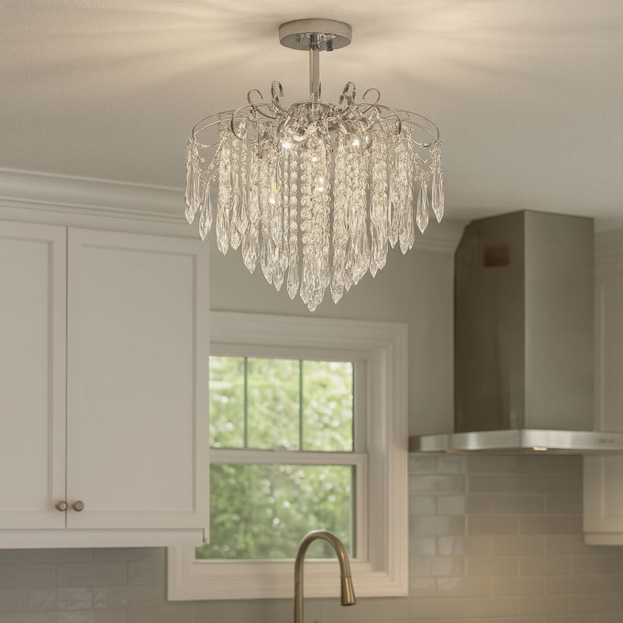 Crystal Chandelier EDINBURGH Eleganza, 5xE27, Diameter 47cm, Shiny Chrome Classic Chandeliers Default Title Alessandro Design