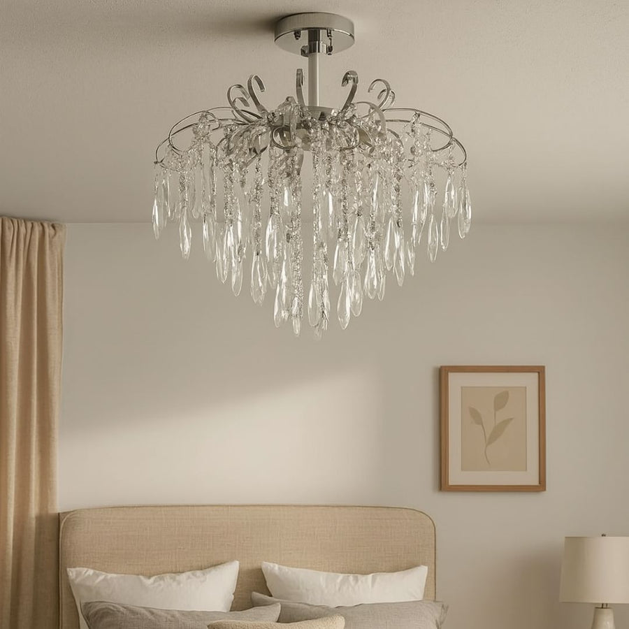 Crystal Chandelier EDINBURGH Eleganza, 5xE27, Diameter 47cm, Shiny Chrome Classic Chandeliers Default Title Alessandro Design