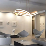 Suspended LED chandelier with remote control INFINITY LOOP 120W, Cold/Warm/Neutral light, Dimmable, White, Height Adjustable Modern Chandeliers Default Title Alessandro Design