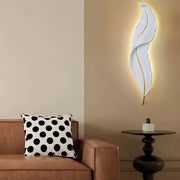 LED Wall Light, Decorative Feather 85CM 31W Cold/Warm/Neutral Light White Gold Indoor Wall Lights Default Title Alessandro Design