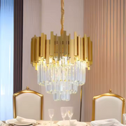 BLOIS Eleganza Crystal Chandelier, Diameter 50cm, 8x E14, Shiny Gold, Adjustable Height Crystal Chandeliers Default Title Alessandro Design