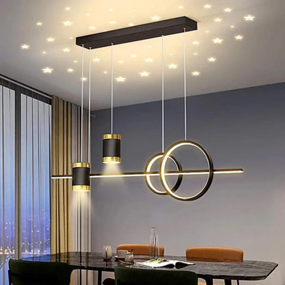Suspended LED chandelier with remote control PAULINA 60W, Cold/Warm/Neutral light, Dimmable, Black, Height Adjustable LED Chandeliers with Remote Control Default Title Alessandro Design