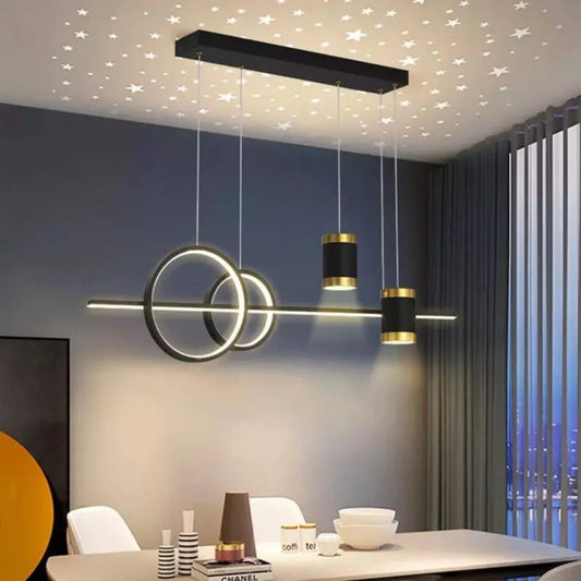 Suspended LED chandelier with remote control PAULINA 60W, Cold/Warm/Neutral light, Dimmable, Black, Height Adjustable LED Chandeliers with Remote Control Default Title Alessandro Design