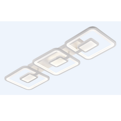 LED Chandelier with Remote Control FELIX 87W, 3 Squares, Cold/Warm/Neutral Light, Dimmable, White LED Chandeliers with Remote Control Default Title Alessandro Design