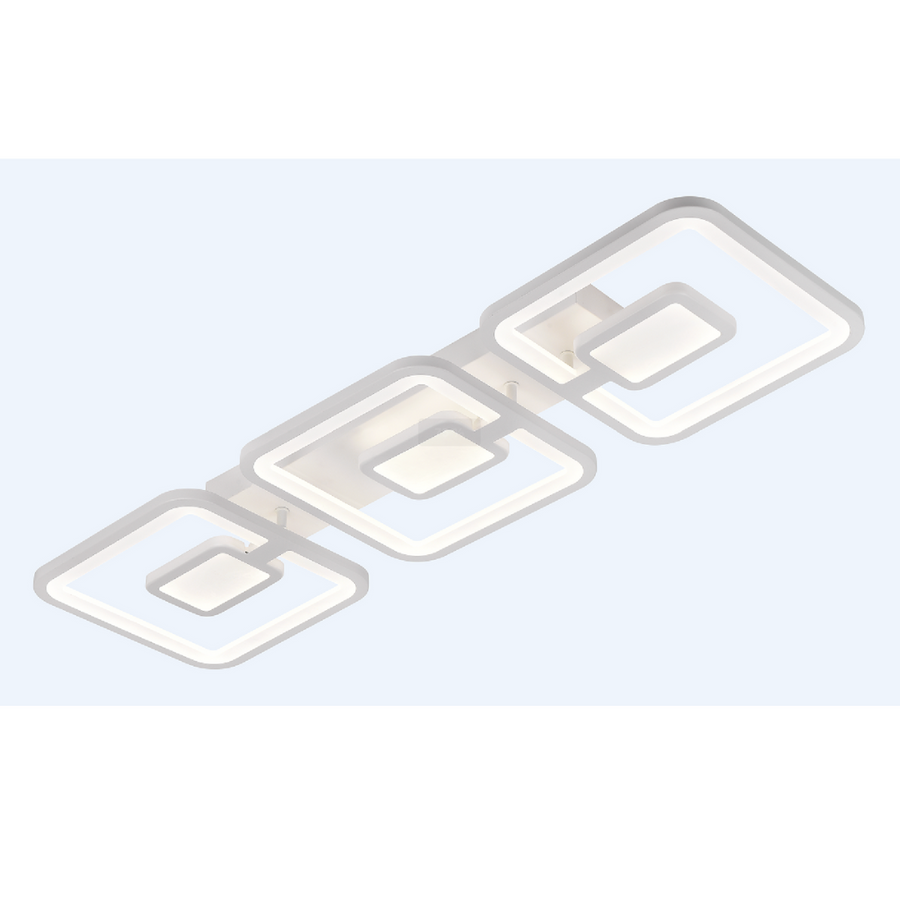 LED Chandelier with Remote Control FELIX 87W, 3 Squares, Cold/Warm/Neutral Light, Dimmable, White LED Chandeliers with Remote Control Default Title Alessandro Design