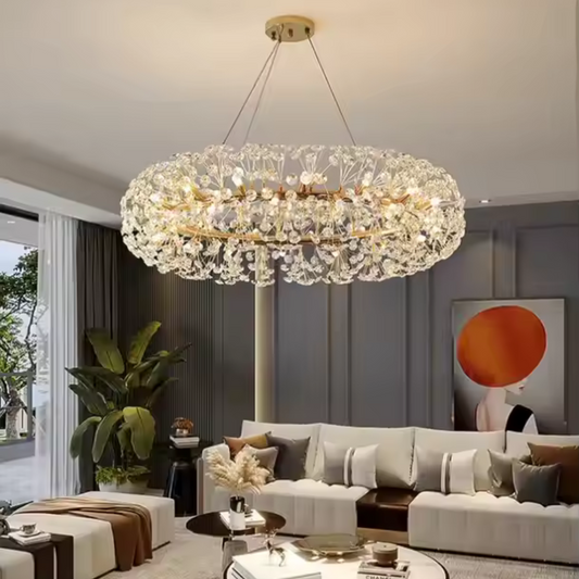 Crystal Chandelier SEGOVIA Magno 12x E14, Diameter 60cm, Shiny Gold, Adjustable Height Crystal Chandeliers Default Title Alessandro Design