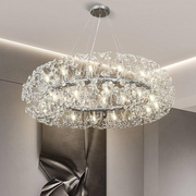 MINUET Crystal Chandelier 12x G9, Diameter 60cm, Shiny Silver, Adjustable Height Crystal Chandeliers Default Title Alessandro Design