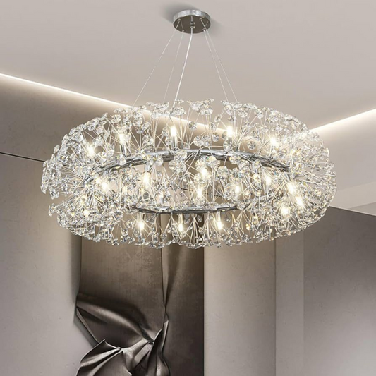 MINUET Crystal Chandelier 12x G9, Diameter 60cm, Shiny Silver, Adjustable Height Crystal Chandeliers Default Title Alessandro Design