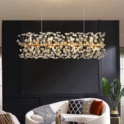 Crystal Chandelier MINUET 9x G9, Length 70cm, Shiny Gold, Adjustable Height Crystal Chandeliers Default Title Alessandro Design