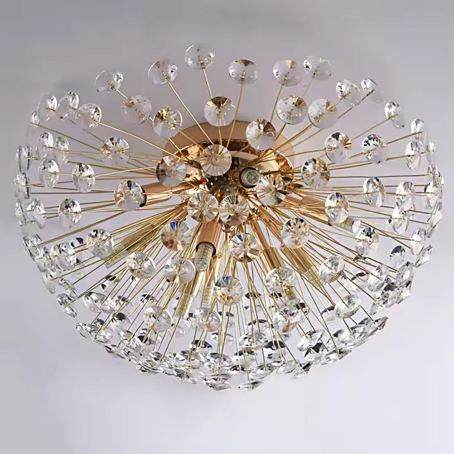 Crystal Chandelier MINUE, 4x G9, Diameter 35cm, Shiny Gold Crystal Chandeliers Default Title Alessandro Design