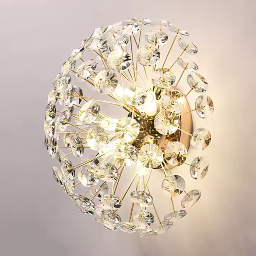 Crystal Chandelier MINUE, 4x G9, Diameter 35cm, Shiny Gold Crystal Chandeliers Default Title Alessandro Design