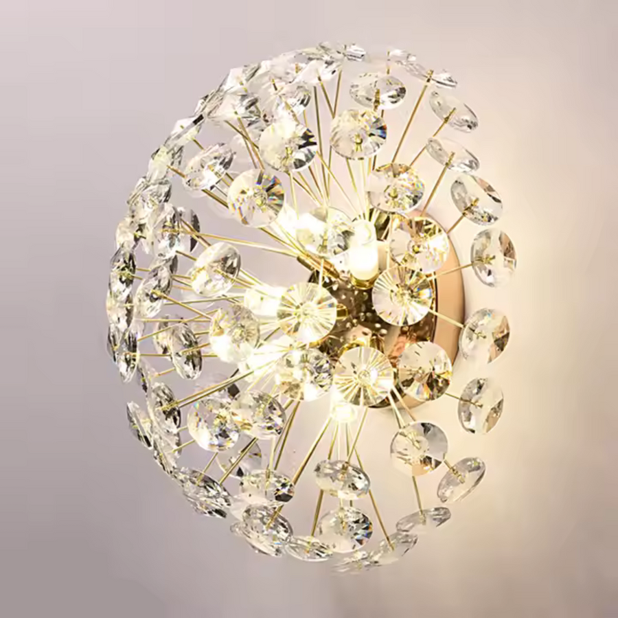 Crystal Chandelier MINUE, 4x G9, Diameter 35cm, Shiny Gold Crystal Chandeliers Default Title Alessandro Design