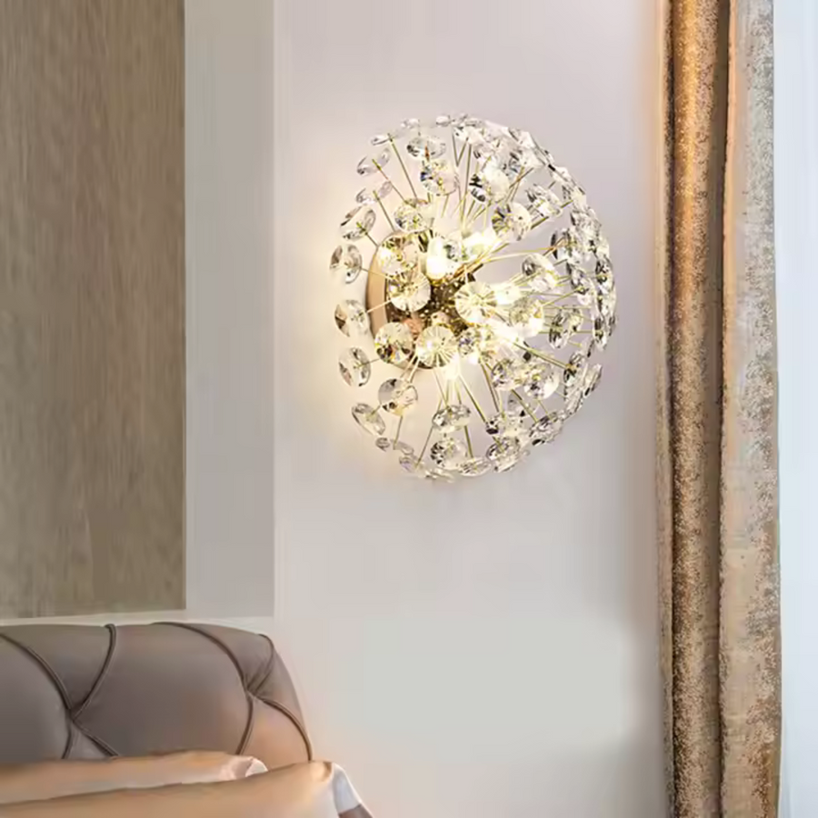 Crystal Chandelier MINUE, 4x G9, Diameter 35cm, Shiny Gold Crystal Chandeliers Default Title Alessandro Design