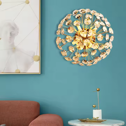 Crystal Chandelier MINUE, 4x G9, Diameter 35cm, Shiny Gold Crystal Chandeliers Default Title Alessandro Design