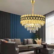 Crystal Chandelier PIERREFONDS Nobile 5xE14, Diameter 38.5cm, Shiny Gold, Adjustable Height Crystal Chandeliers Default Title Alessandro Design
