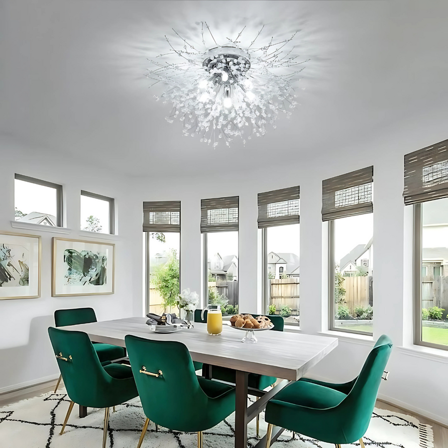Crystal Chandelier RONDO Vivace, 5x G9, Diameter 40cm, Shiny Silver Modern Chandeliers Default Title Alessandro Design