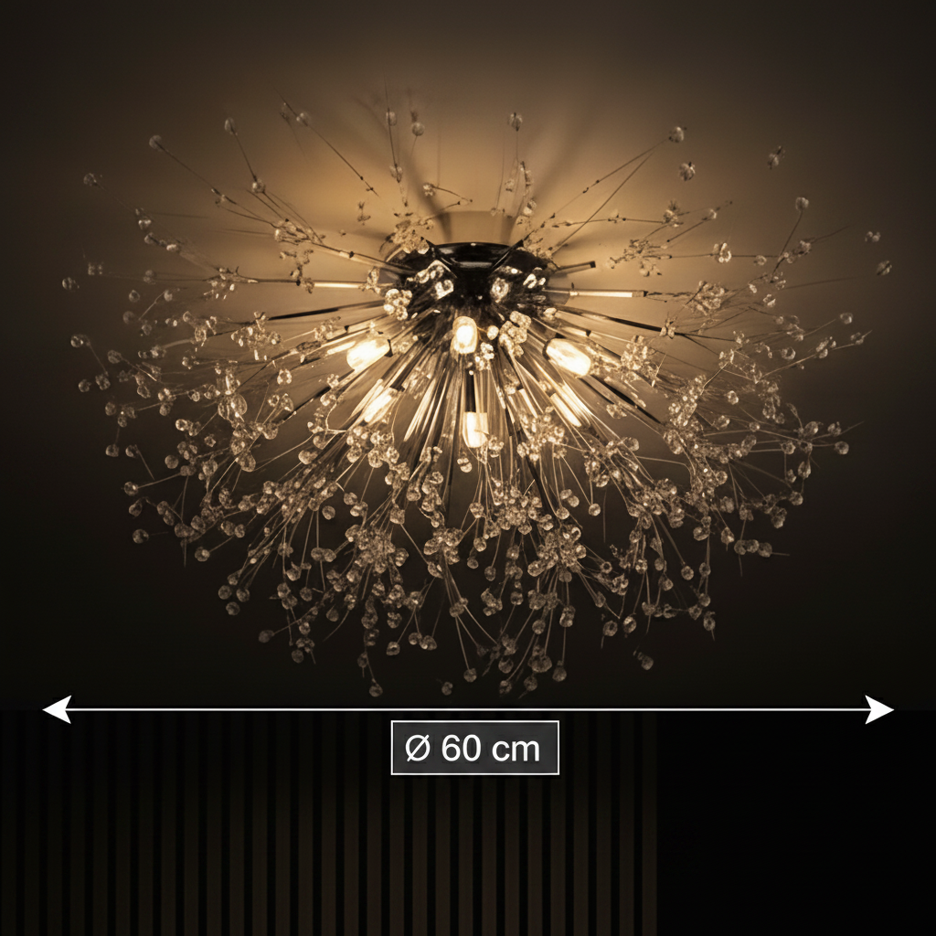 Crystal Chandelier RONDO Vivace, 8x G9, Diameter 60cm, Glossy Chrome Crystal Chandeliers Default Title Alessandro Design
