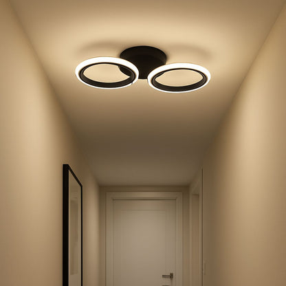LARGE LED Chandelier 28W, 2 Circles, Cold/Warm/Neutral light, Black