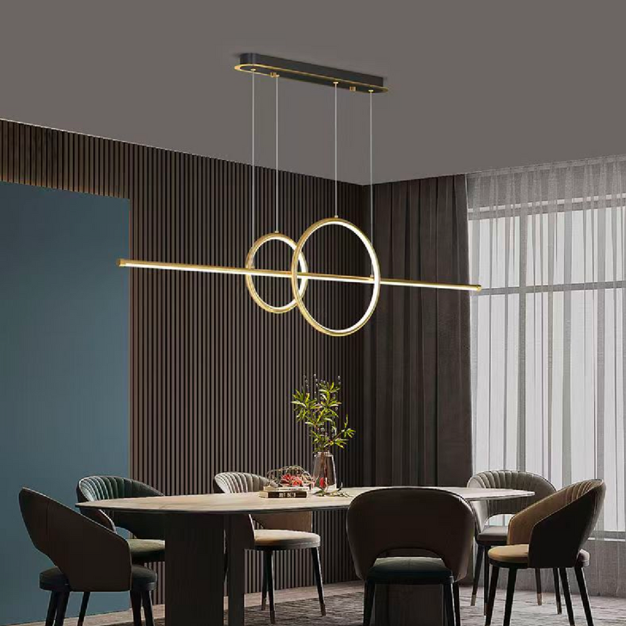 Lustra LED suspendata cu telecomanda CASSANDRA 40W, Liniara, lumina Rece/Calda/Neutra, Dimabila, Auriu, Inaltime Reglabila Lustre LED cu Telecomanda Default Title Alessandro Design