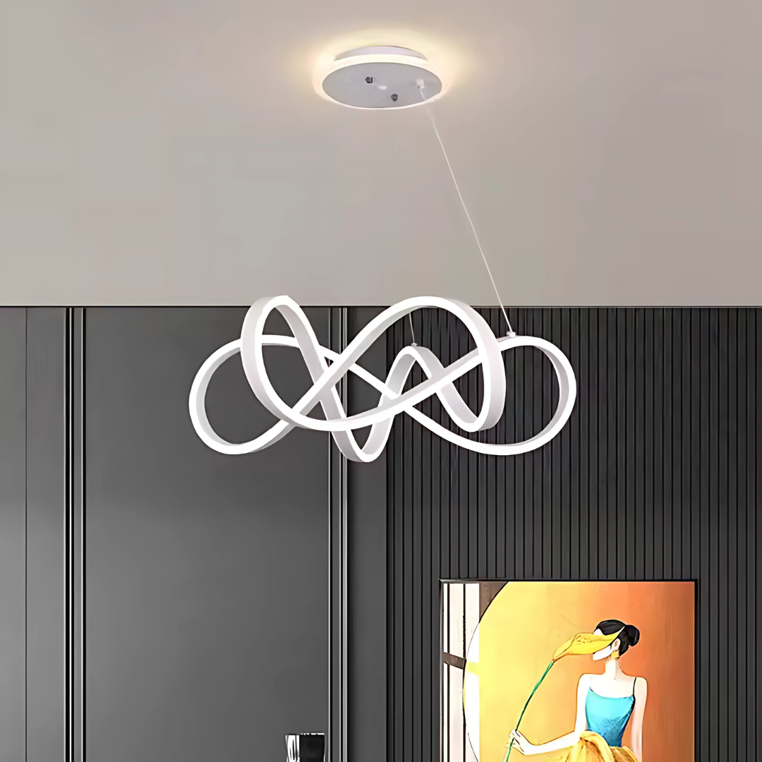 Suspended LED chandelier with remote control INFINITY HALO 69W, Cold/Warm/Neutral light, Dimmable, White, Height Adjustable LED Chandeliers with Remote Control Default Title Alessandro Design