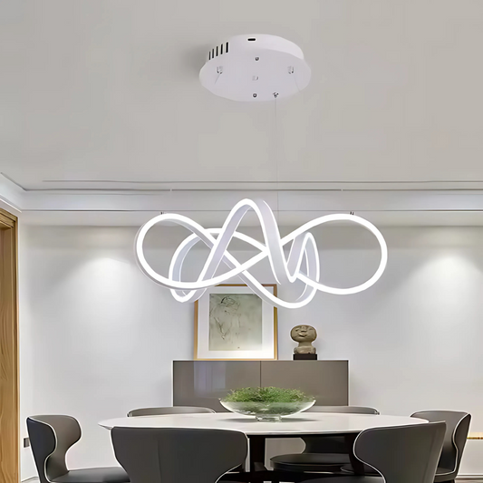 Suspended LED chandelier with remote control INFINITY HALO 69W, Cold/Warm/Neutral light, Dimmable, White, Height Adjustable LED Chandeliers with Remote Control Default Title Alessandro Design
