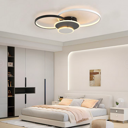 LED Chandelier with remote control KILLIAN 80W, 4 Circles, Cold/Warm/Neutral light, Dimmable, Black White LED Chandeliers with Remote Control Default Title Alessandro Design