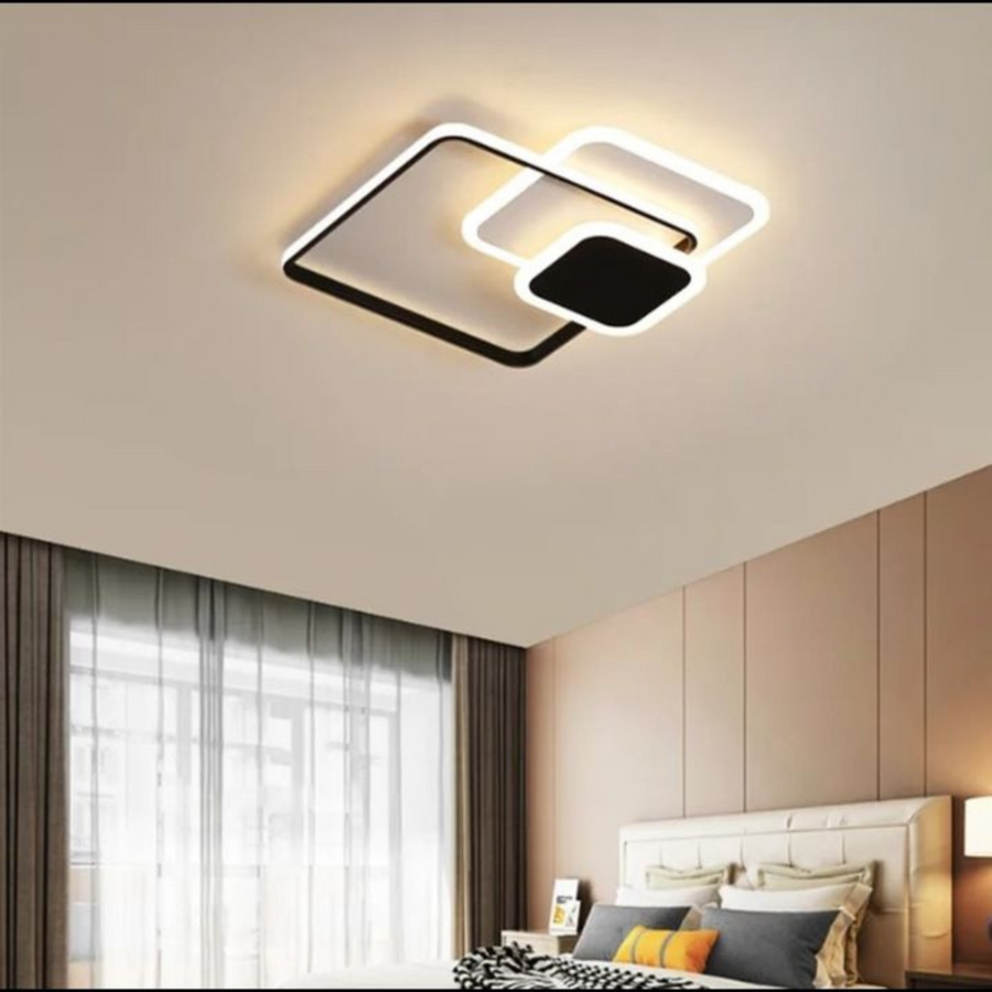Lustra LED cu telecomanda ANEMONA 71W, 3 Patrate, lumina Rece/Calda/Neutra, Dimabila, Negru Lustre LED cu Telecomanda Default Title Alessandro Design
