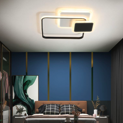 Lustra LED cu telecomanda ANEMONA 71W, 3 Patrate, lumina Rece/Calda/Neutra, Dimabila, Negru Lustre LED cu Telecomanda Default Title Alessandro Design
