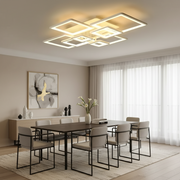 LED chandelier with remote control ELLA 187W, 8 Squares, Cold/Warm/Neutral light, Dimmable, White LED chandelier with remote control Default Title Alessandro Design