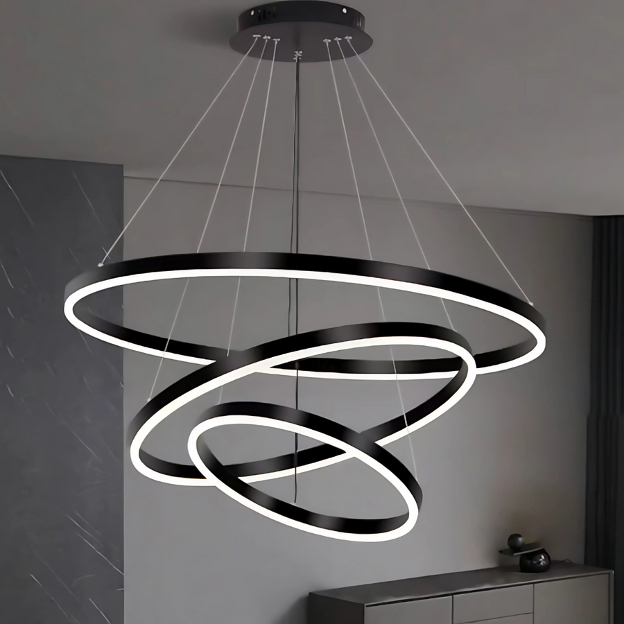 LED hanging chandelier PAGANO 95W, Cold/Warm/Neutral Light, Black, Adjustable Height Modern Chandeliers Default Title Alessandro Design