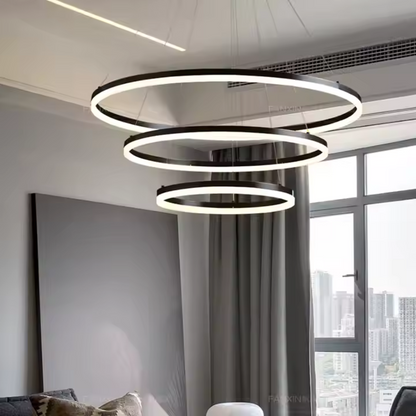 LED hanging chandelier PAGANO 95W, Cold/Warm/Neutral Light, Black, Adjustable Height Modern Chandeliers Default Title Alessandro Design