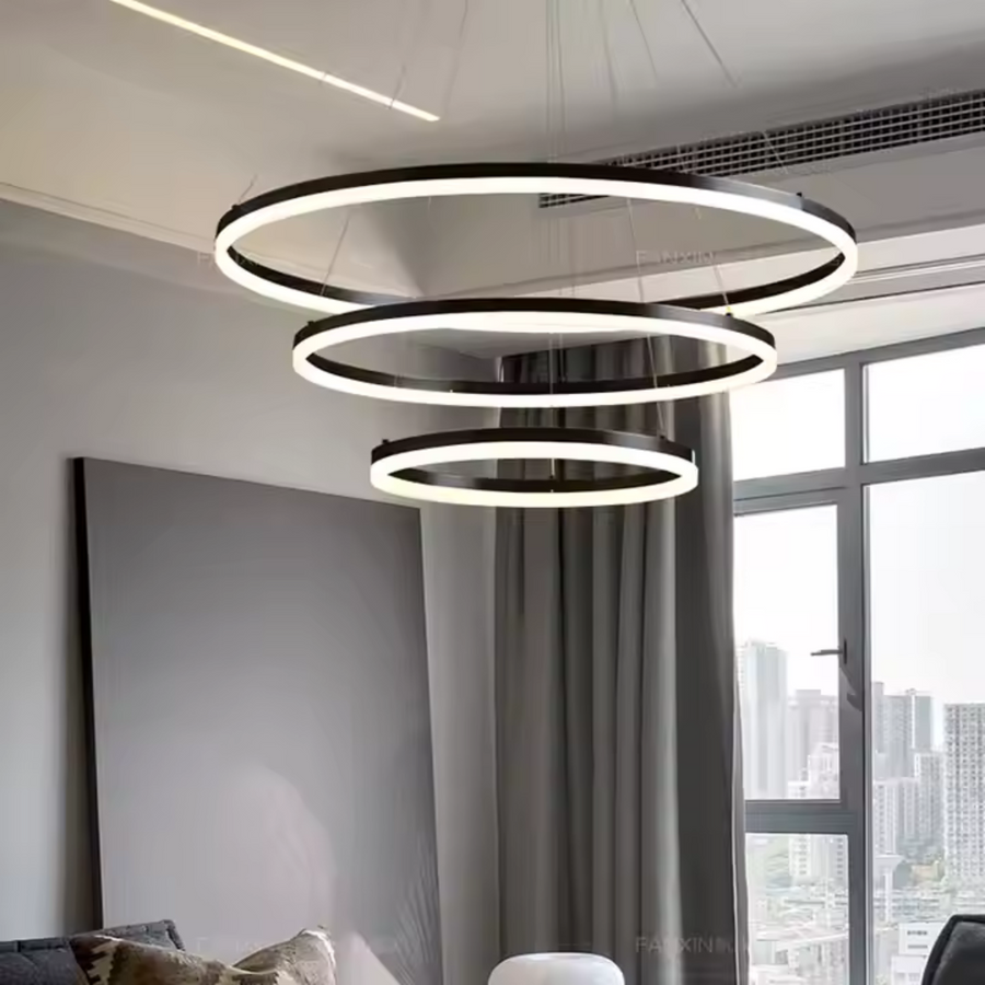 LED hanging chandelier PAGANO 95W, Cold/Warm/Neutral Light, Black, Adjustable Height Modern Chandeliers Default Title Alessandro Design