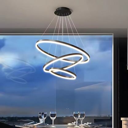 LED hanging chandelier PAGANO 95W, Cold/Warm/Neutral Light, Black, Adjustable Height Modern Chandeliers Default Title Alessandro Design