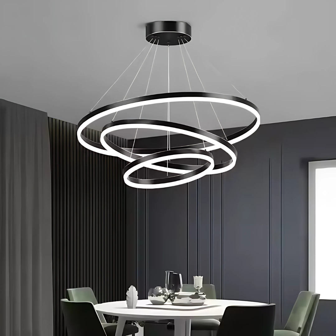 LED hanging chandelier PAGANO 95W, Cold/Warm/Neutral Light, Black, Adjustable Height Modern Chandeliers Default Title Alessandro Design