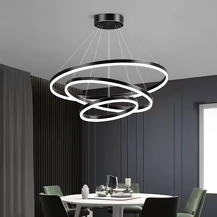 LED hanging chandelier PAGANO 95W, Cold/Warm/Neutral Light, Black, Adjustable Height Modern Chandeliers Default Title Alessandro Design